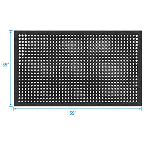 Uniboho 60x35 Inch Heavy Duty Rubber Drainage Floor Mat Non Slip Indoor Outdoor