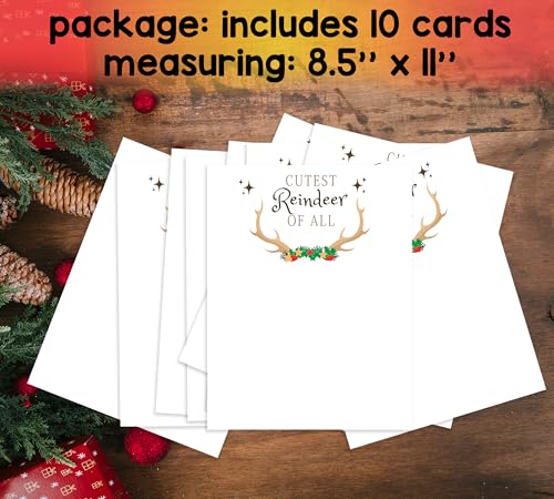 Xeqej Footprint Christmas Craft Kit 08 – Baby First Christmas Keepsake Cards (10 Cards, 8.5x11)