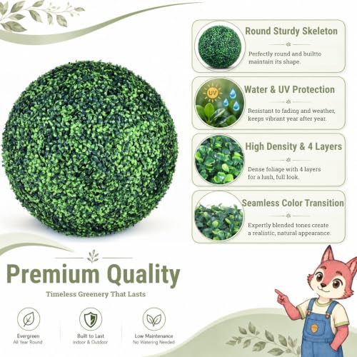 22 in. Artificial Boxwood Balls, Set of 2, Assembly Required