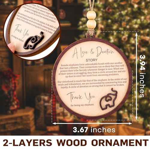 Friend Gift for Women - Friendship Gifts for Women - Elephant Gift for Girls - Friend Ornaments - Christmas Ornament 2025 - White Elephant Gifts - Xmas Tree Funny Decoration, Exchange