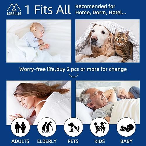 MEELUS King Mattress Protector Waterproof Fitted Deep Pocket 8-21" White