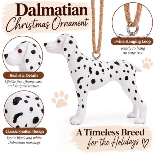 Dalmatian Christmas Ornament - 3 Inch Dog Decor for Holiday Tree, Dog Lover Gift