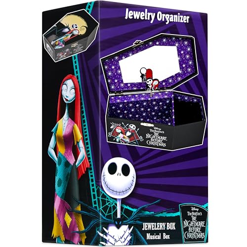 Get Trend Nightmare Before Christmas Musical Jewelry Box – Black Coffin, 9.8x5.9x3.9 in