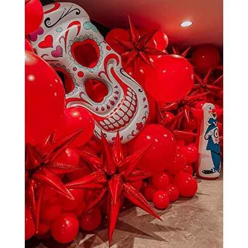 3pcs 26inch 3D Explosion Star foil balloon, christmas day red Foil Cone star burst Balloons for Birthday Wedding New Year Party Event