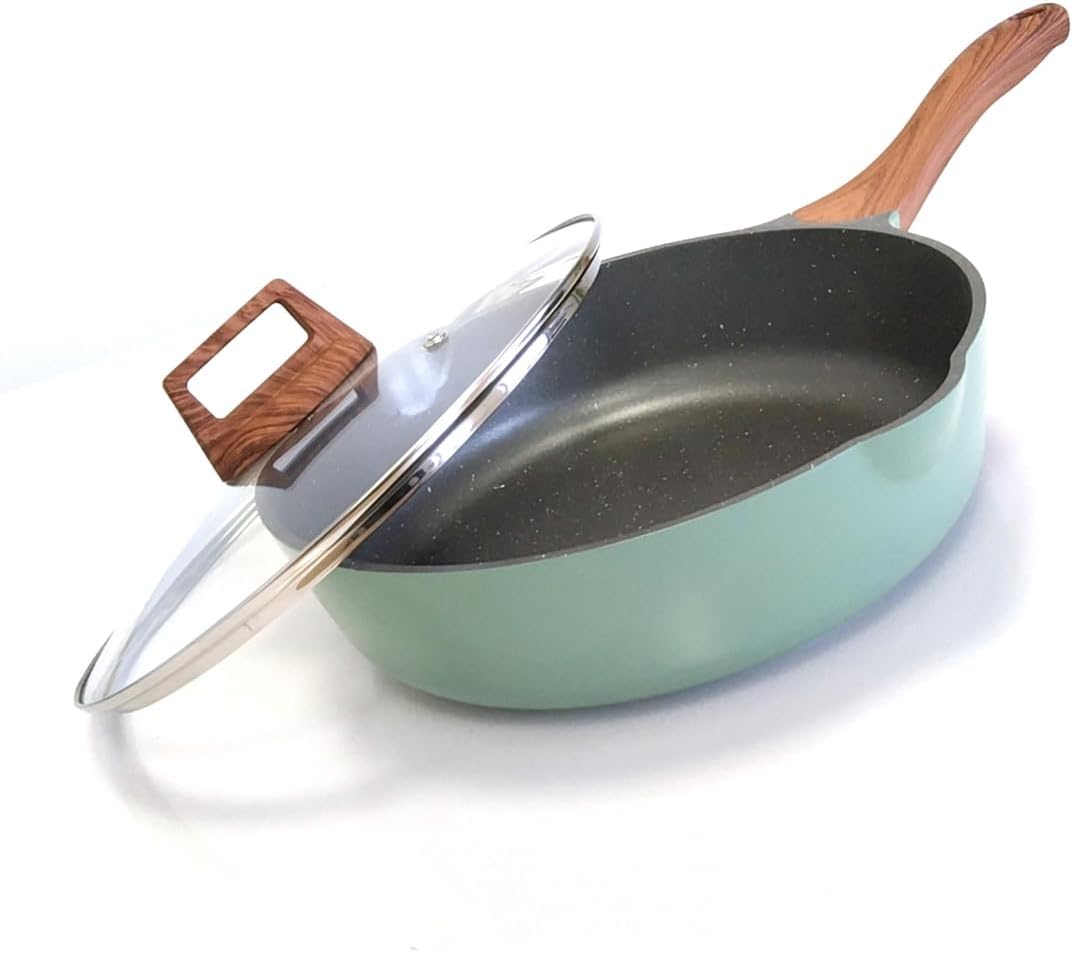 Skiennix Nonstick Frying Pan Skillet - Induction Compatible Omelette Pan, 10-Inch, Emerald Green