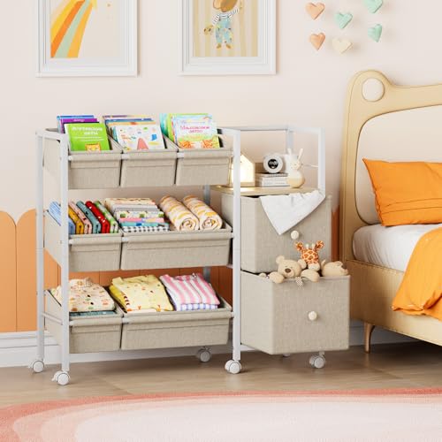Modanais Kids Toy Organizers and Storage Bins, Off White