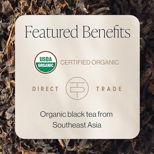 Organic Black Loose Leaf Tea - English Breakfast, Caffeinated, 1lb - Rich, Malty Flavor