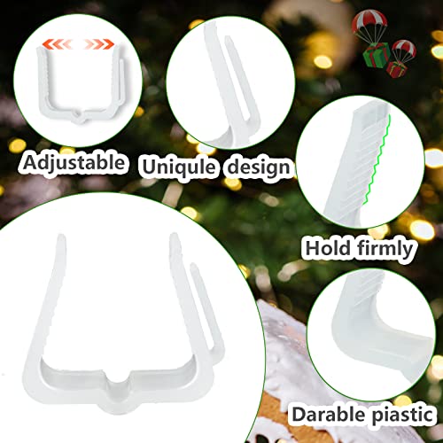 100 Pcs Outdoor Christmas Light Clips 1 5/8 Inch for Roof Gutter, White