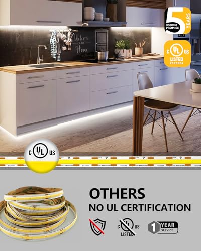 24V COB LED Strip Lights 4000K, 32.8ft, Dimmable, Indoor Usage