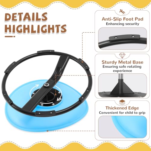 Zhenx Blue Round Sensory Spinning Chair for Autistic Kids Ages 3-18, Autism Toy Gift