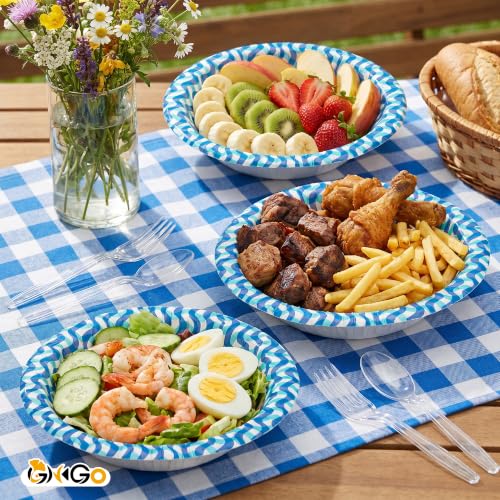 Ginkgo 20oz Disposable Paper Bowls 400 Count – Heavy Duty, Leakproof