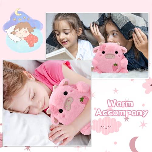 Strawberry Cow Plushie Pillow Cow Stuffed Animal Toys,Cute Strawberry Cow Plush Home Decorations, Soft Stuffed Cows Doll Lovely Gifts for Kids