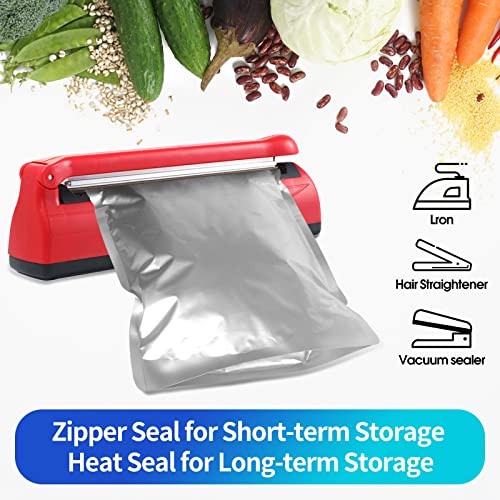 15 Mil 5 Gallon Food Storage Mylar Bags with Oxygen Absorbers, Resealable