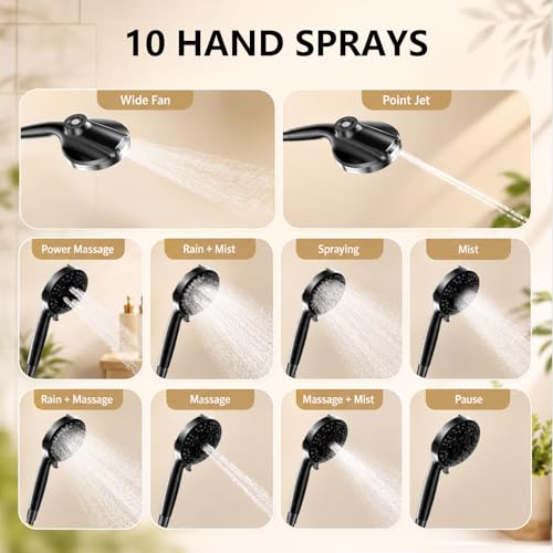 Lgotsm Dual Shower Head System with Magnetic Handheld - Black