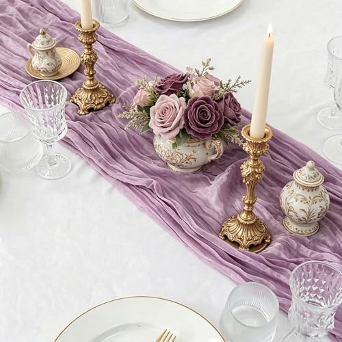 Cheesecloth Table Runner,Boho Gauze Decor for Wedding-Birthday-Deco