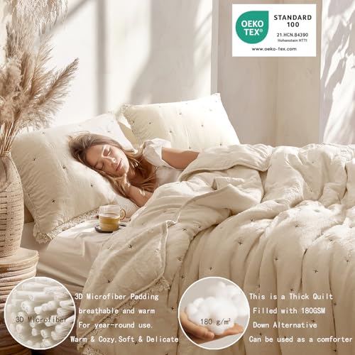 Quilt Set King Size- Lightweight Bedding with 2 Pillow Shams, Luxury