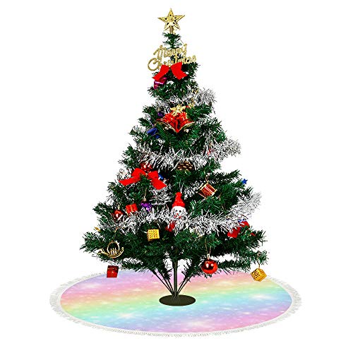 Kuizee 30 Inch Christmas Tree Skirt – Velvet Plush Holiday Tree Base Cover