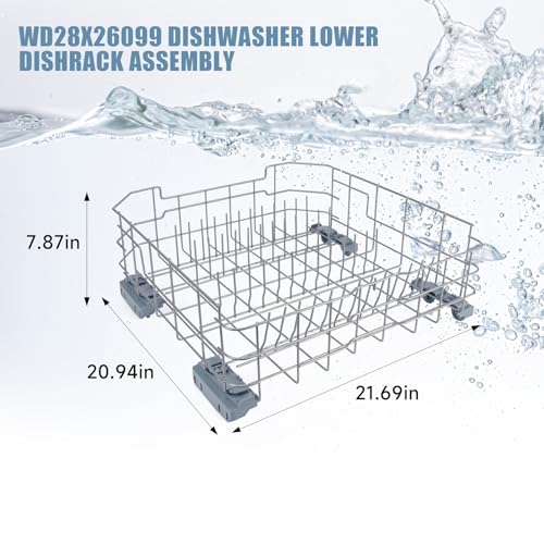 Dishwasher Lower Rack for GE GDF510 GDT535 Series - 21.6 x 20.9 x 7.8 Inches, Compatible with Multiple Models
