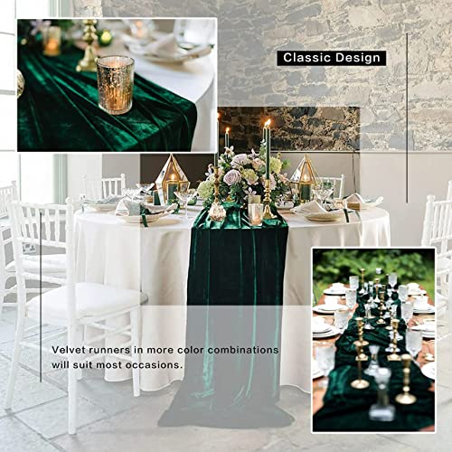 BTF Home Velvet Table Runner 5 Pack 20 x 120 in Black - Luxurious Wedding Banquet Linen