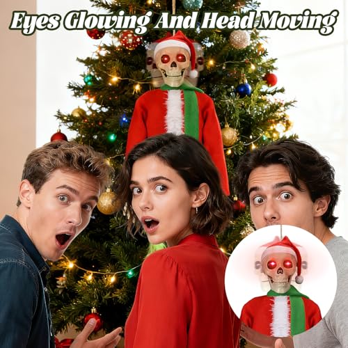 4 ft Santa Skeleton Outdoor Halloween Christmas Decor – Hanging Yard Display