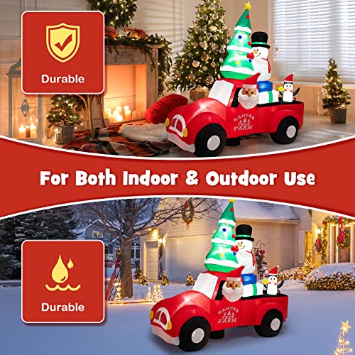 Inflatable Christmas Santa with LED Lights & Air Blower - Yard Decoration