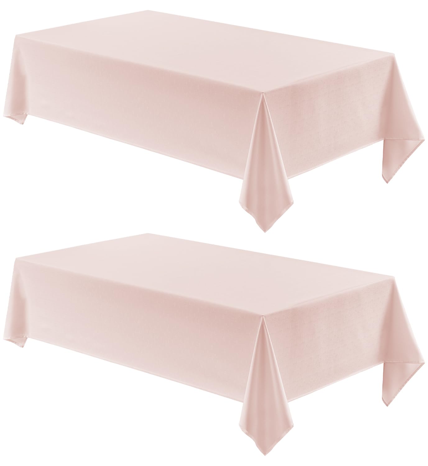Veblandy 2 Pack Rectangle Tablecloth, 60x120 inch, Water Resistant Wrinkle Free Linen Textured Table Cloth Washable, Decorative Fabric Table Cover for Dining, Party and Camping, Pink