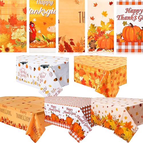 Thanksgiving Plastic Tablecloth 54x108 inch - 20 Pcs, Fall Theme, Remerry - Variation: 20 / Thanksgiving