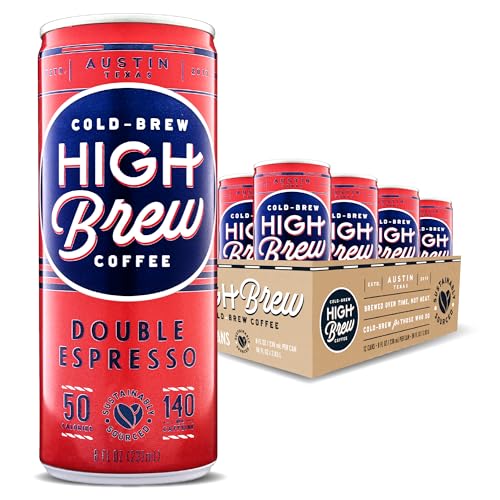 Double Espresso Cold Brew Coffee Can Pack - 8 oz, 12 Pack, High Caffeine