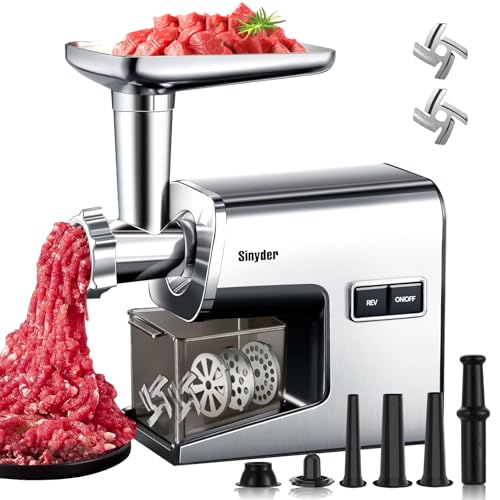 Sinyder Electric Meat Grinder 3000W Max Stainless Steel Sliver