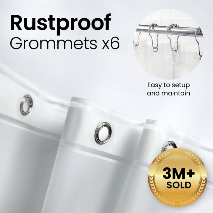 LiBa Waterproof Shower Curtain - Premium Non-Toxic PEVA with Rust-Proof Grommets | Heavy Duty 72x84 Clear