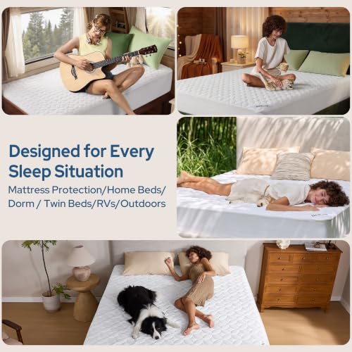 Queen Waterproof Mattress Protector - Breathable & Soft Bed Cover, Fits Up to 18 Inches