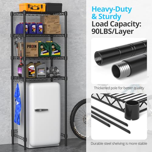 4-Tier Adjustable Mini Fridge Shelf Rack – Heavy-Duty Metal Storage Organizer