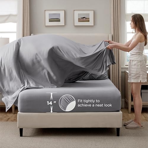Queen Comforter Set with Sheets - Grey Bedsure 7-Piece Bedding in a Bag - Variation 01