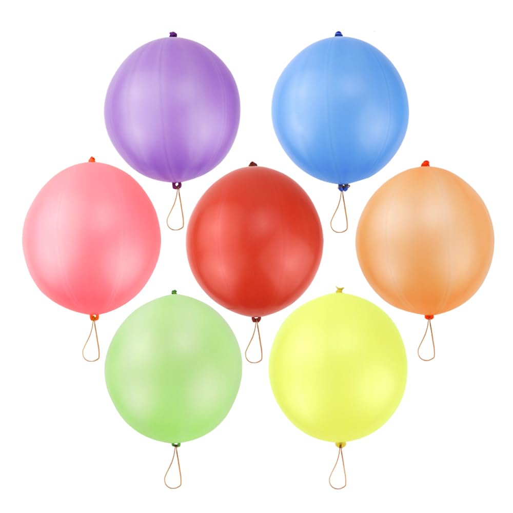rubfac 25Pcs Punch Balloons, Party Favors for Kids, Thickened Heavy Duty Neon Punching Bouncy Balloon for Birthday Party Goodie Bag Stuffers Exciting Outdoor Play Supply