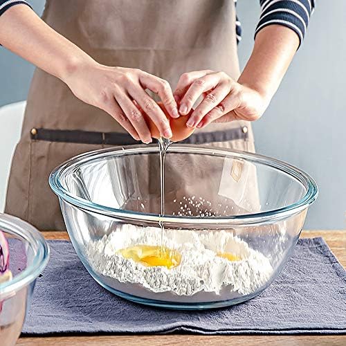 M MCIRCO Glass Mixing Bowls - 4-Pack Nesting Bowls Set for Meal Prep & Food Storage | BPA-Free, 0.8/1.7/2.9/4.8 Qt