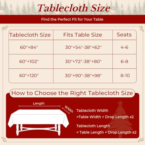 Romanstile Christmas Rectangle Tablecloth 60x102 Inch Red Snowman Design