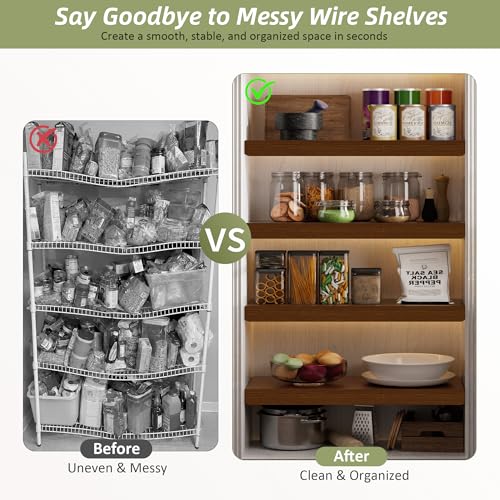 Walnut Bamboo Wire Shelf Covers 24x16 Inches 5-Pack - ClimbHope