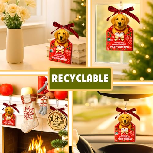 Golden Retriever Letter Christmas Ornament - Dog Lover Holiday Decor