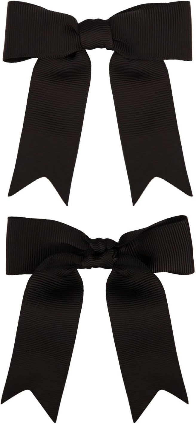 Meseey Grosgrain Ribbon Bows - 50 Pcs Black 3-Inch Pretied Craft Bows for Gifts & Events