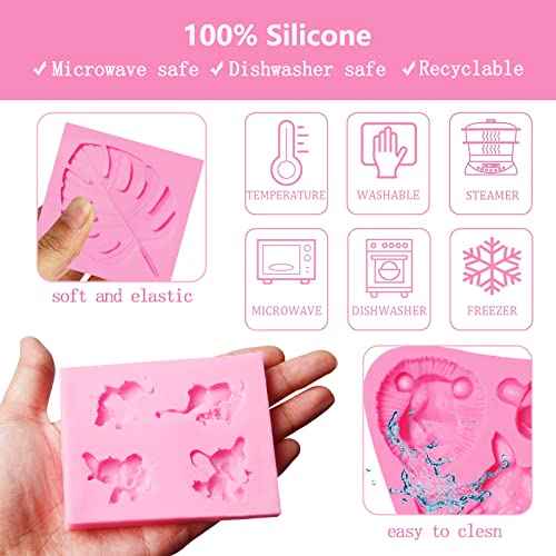 Elephant Chocolate Mold, Animal Theme Lion Giraffe Silicone Molds for Baby Shower Birthday Party Cake Decoration, Safari Animal Theme Cupcake Toppers Jelly Pudding