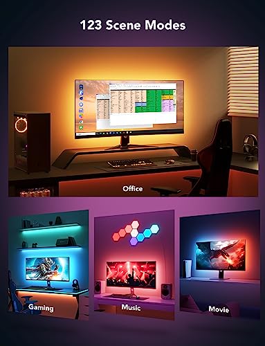 Govee RGBIC Gaming Monitor Backlight Strip 5.9ft for 27-34 Inch PCs - Vibramatch Tech