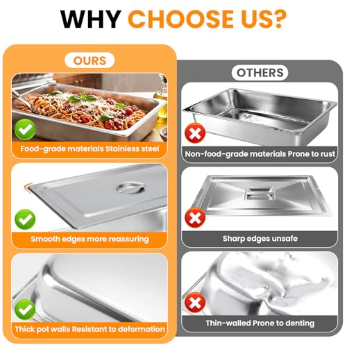 Hotel Food-Grade Stainless Steel Pan Set 2 Pack 1/1 Size 4-Inch Deep Variation of THIS listing