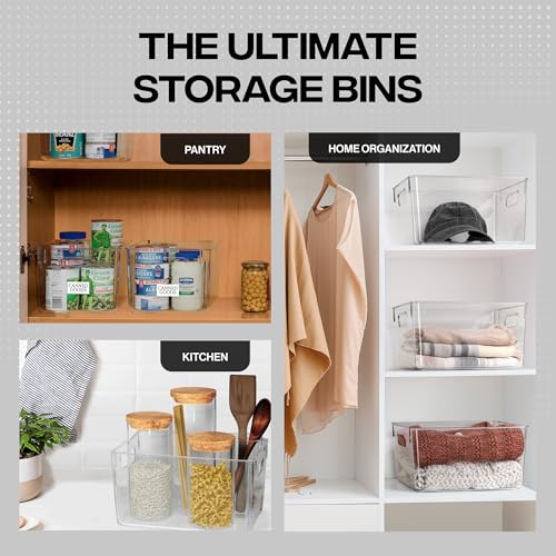 ClearSpace Plastic Storage Bins - 6 Pack Pantry & Cabinet Organizer