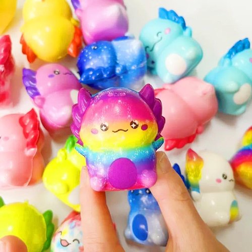 24 Pack Prefilled Easter Eggs with Slow Squishy Toys Axolotl Toy Easter Eggs Filled for Kids Boys Girls Easter Basket Stuffers Party Favors Easter Egg Fillers Hunt