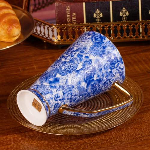 KAMMAK Ceramic Coffee Mugs Set of 2, Large Tea with Handle