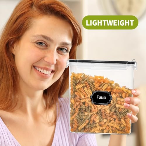8 Pack Large Food Storage Containers BPA Free 4L Pantry Organizer with Spouts & Labels