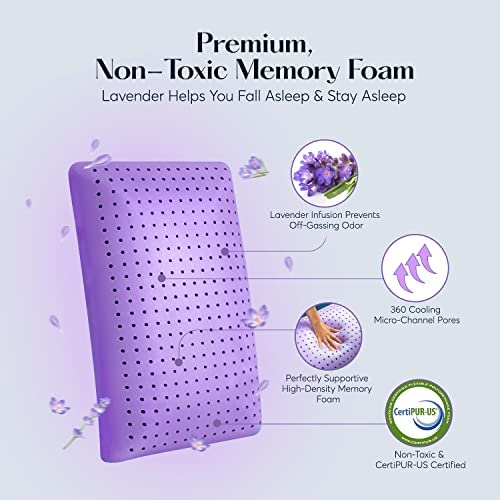 Lavender Infused Memory Foam Pillow - Cooling Zen Support for All Sleepers