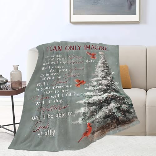 Christmas Tree Blanket I Can Only Image Throw Blanket Soft Cozy Warm Fuzzy Fleece Lightweight Plush Merch Christmas Tree Decor Gifts Lover for Man Woman Boy Girl Couch Bedding Sofa 50"X40"