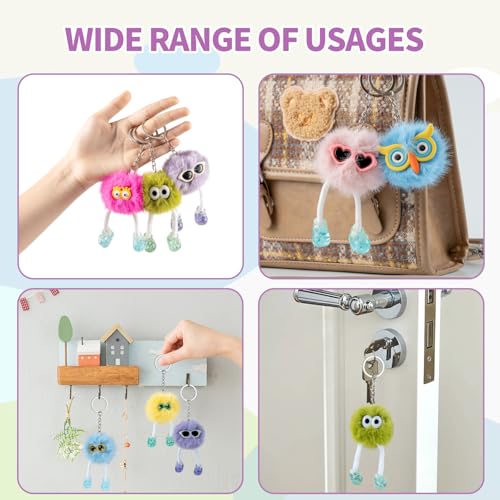 OMyFav 48PCS Plush Monster Keychains - Fun Backpack Charms & Party Favors