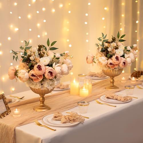 Sziqiqi Gold Urn Vase Set of 10 Tall Wedding Centerpieces Variation Gold/10